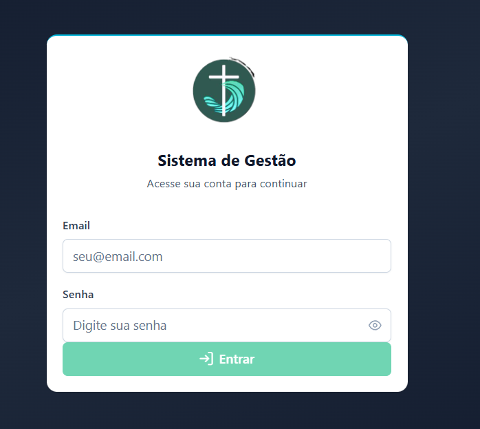 Tela de login do Igreja 4.0